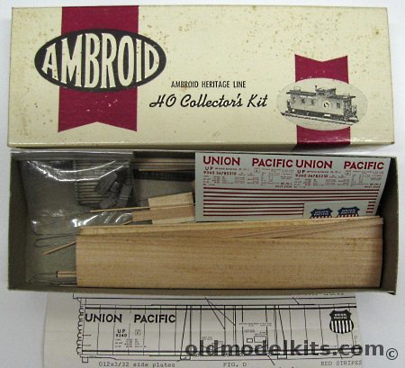 Ambroid 1/87 Union Pacific 60' Postal Storage Car - HO Craftsman Kit, H-5 plastic model kit